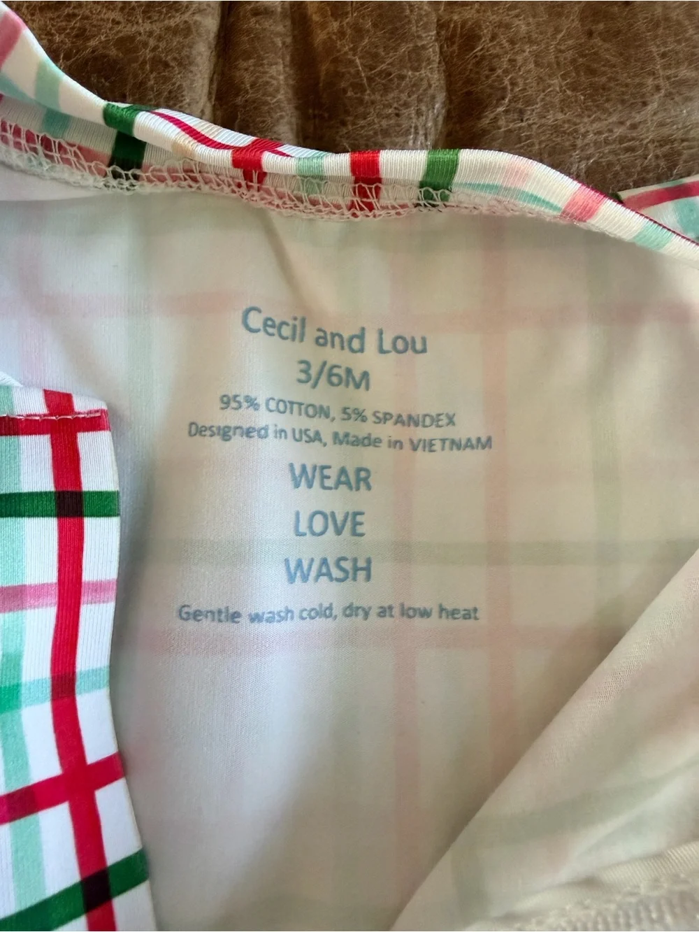 Cecil and Lou Christmas Plaid Zip Romper 3-6M Baby Holiday Pajamas NWOT